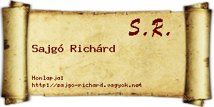 Sajgó Richárd névjegykártya